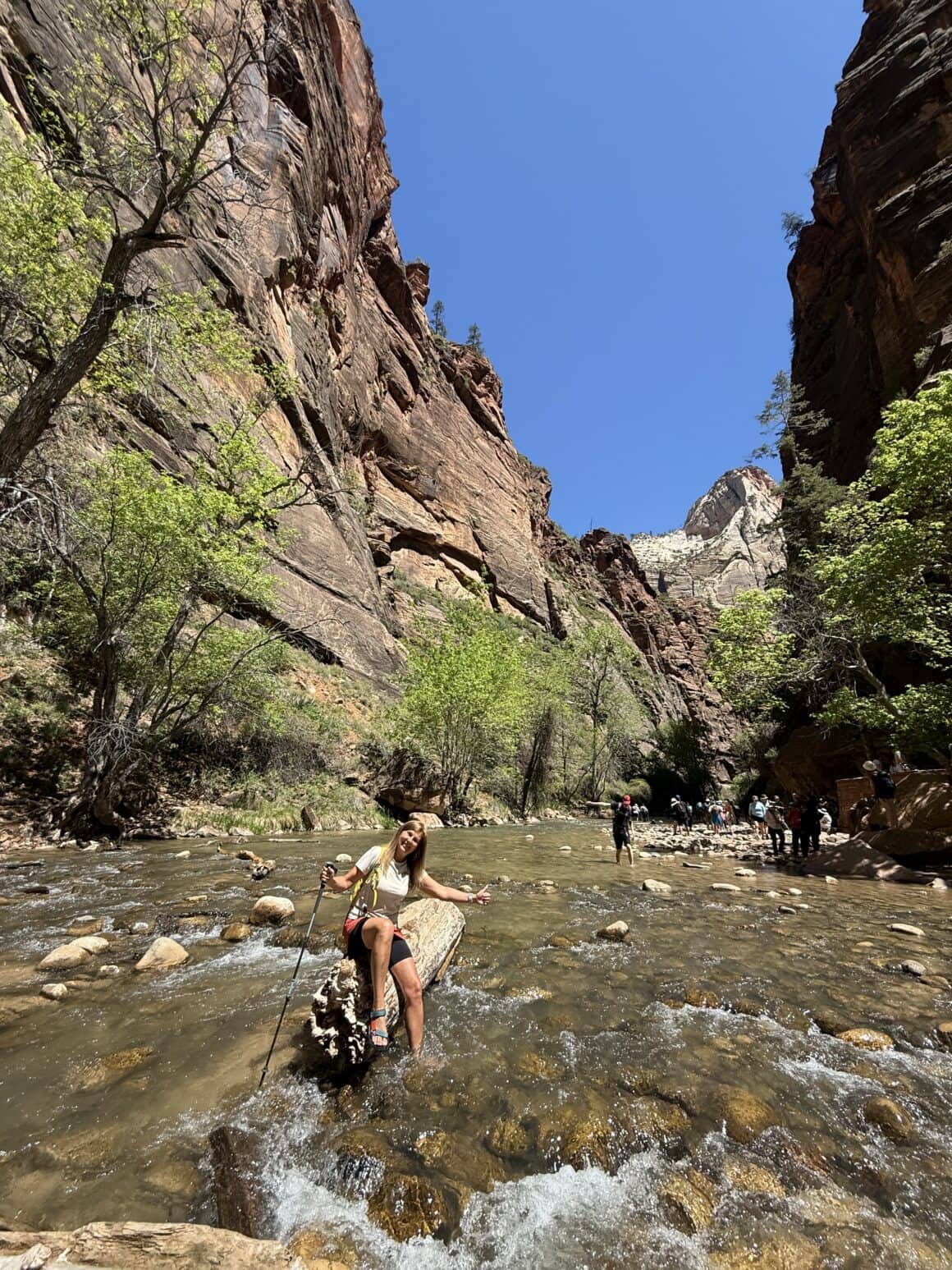 To nie trekking – to aquapark bez ratownika! 🏞️ Szlak The Narrows nie ma sobie równych. Czasem płyniesz, czasem tańczysz po kamieniach, a czasem po prostu śmiejesz się z własnych prób utrzymania pionu.