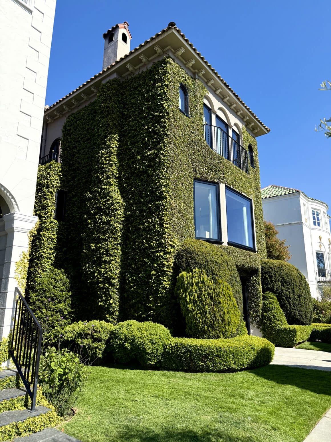 Dom, który postanowił zarosnąć 🌿 W SF natura nie zna granic. Wchodzi na elewacje, dachy i płoty, jakby chciała powiedzieć: spoko, ja tu tylko na chwilę… i zostaje na lata. Efekt? Miasto wygląda jakby oddychało.
